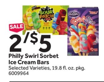 Stop&Shop Philly swirl sorbet ice cream bars offer