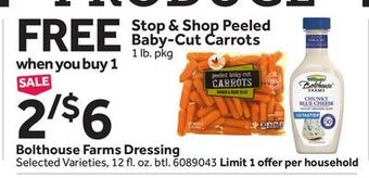 Stop&Shop Bolthouse farms dressing offer