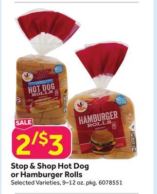 Stop&Shop Stop & shop hot dog or hamburger rolls offer