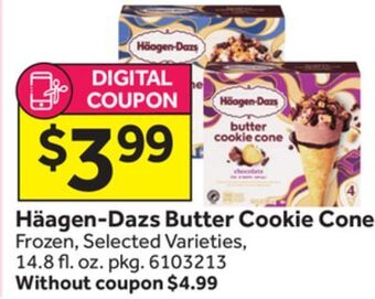 Stop&Shop Häagen-dazs butter cookie cone offer
