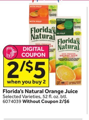 Stop&Shop Florida's natural orange juice offer