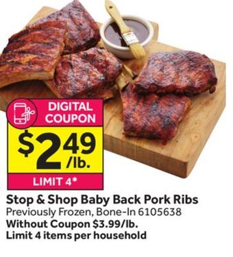 Stop&Shop Stop & shop baby back pork ribs offer