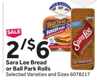 Stop&Shop Sara lee bread or ball park rolls offer