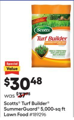 Lowe's Scotts® turf builder® summerguard® 5, 000-sq ft lawn food offer