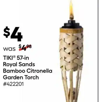 Tiki® 57-in royal sands bamboo citronella garden torch