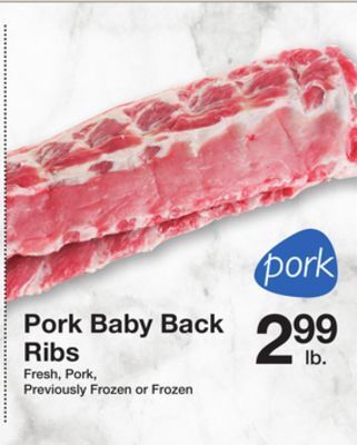 The Fresh Grocer Pork baby back ribs offer