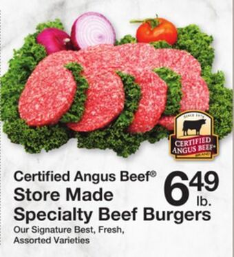 The Fresh Grocer Store made specialty beef burgers offer