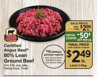 The Fresh Grocer 80% lean ground beef offer