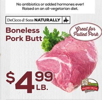 DeCicco & Sons Boneless pork butt offer