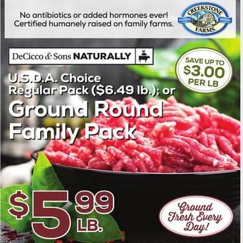 DeCicco & Sons Ground round family pack offer