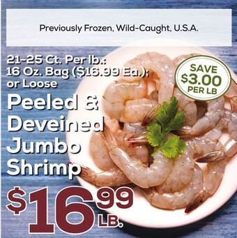 DeCicco & Sons Peeled & deveined jumbo shrimp offer