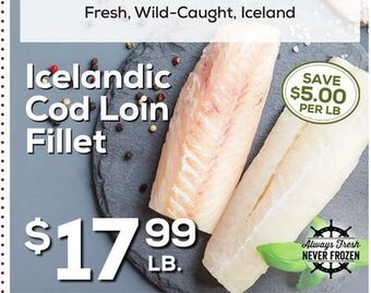 DeCicco & Sons Icelandic cod loin fillet offer
