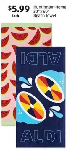 Aldi Huntington Home 30''x60" Beach Towel offer