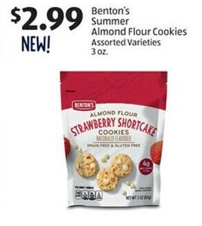 Aldi Benton's Summer Almond Flour Cookies Assorted Varieties 3 oz. offer
