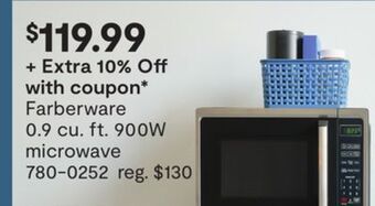 JC Penney Farberware 0.9 cu. ft. 900w microwave offer