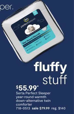JC Penney Serta perfect sleeper year-round warmth down-alternative twin comforter offer