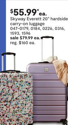 JC Penney Skyway everett 20 hardside carry-on luggage offer