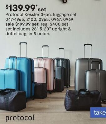 JC Penney Protocol kessler 3-pc. luggage set offer