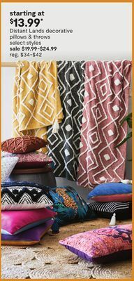 JC Penney Distant lands decorative pillows & throws offer