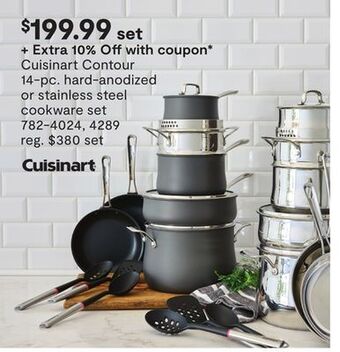 JC Penney Cuisinart contour 14-pc. hard-anodized or stainless steel cookware set offer