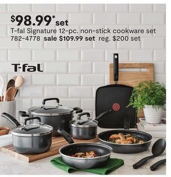 JC Penney T-fal signature 12-pc. non-stick cookware set offer