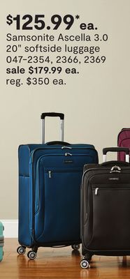 JC Penney Samsonite ascella 3.0 20 softside luggage offer