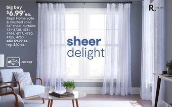 JC Penney Regal home voile & crushed voile 84 sheer curtains offer