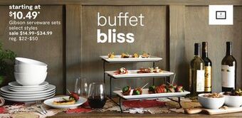 JC Penney Gibson serveware sets offer