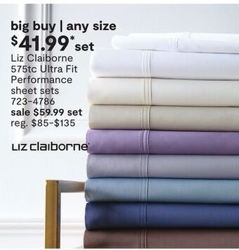 JC Penney Liz claiborne 575tc ultra fit performance sheet sets offer