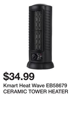 Kmart Kmart heat wave eb58679 ceramic tower heater offer