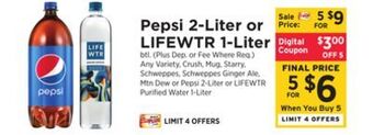 ShopRite 2-liter or lifewtr 1-liter offer