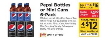 ShopRite Bottles or mini cans 6-pack offer