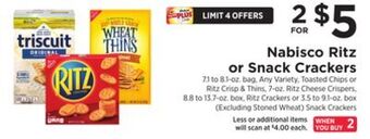 ShopRite Nabisco ritz or snack crackers offer
