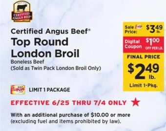 ShopRite Top round london broil offer
