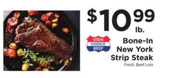 ShopRite Bone-in new york strip steak offer
