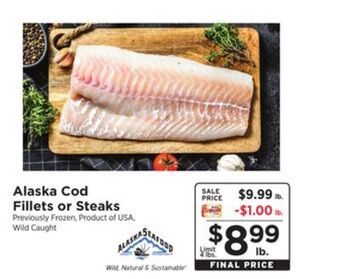 ShopRite Alaska cod fillets or steaks offer