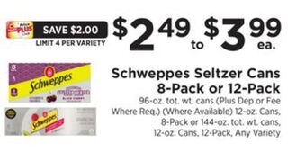 ShopRite Seltzer cans 8-pack or 12-pack offer