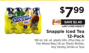 ShopRite Snapple iced tea 12-pack offer