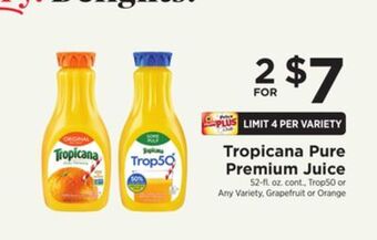ShopRite Pure premium juice offer