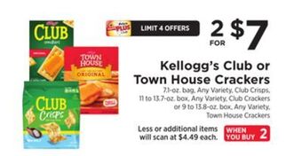 ShopRite Kellogg's club or town house crackers offer