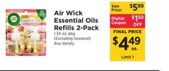 ShopRite Essential oils refills 2-pack offer