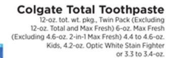 ShopRite Total toothpaste offer
