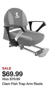 Cabela's Clam fish trap arm rests offer