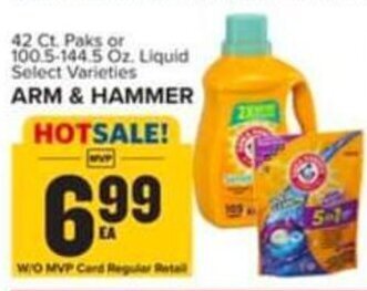 Food Lion 42 Ct. Paks or 100.5-144.5 Oz. Liquid Select Varieties ARM & HAMMER offer