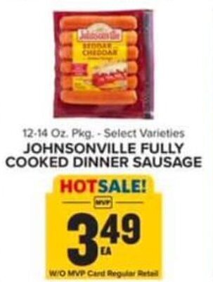 Food Lion 12-14 Oz. Pkg. - Select Varieties JOHNSONVILLE FULLY COOKED DINNER SAUSAGE offer
