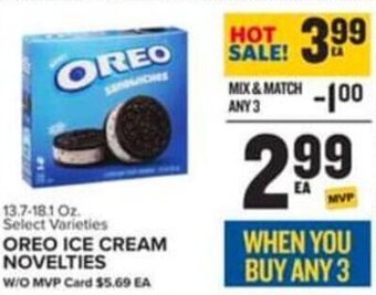Food Lion 13.7-18.1 Oz. Select Varieties OREO ICE CREAM NOVELTIES offer