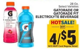 Food Lion 28 Oz. Select Varieties GATORADE OR GATORADE FIT ELECTROLYTE BEVERAGE offer