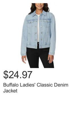 Costco Buffalo ladies' classic denim jacket offer
