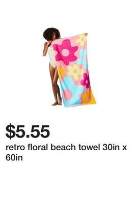 Five Below Retro floral beach towel 30in x 60in offer