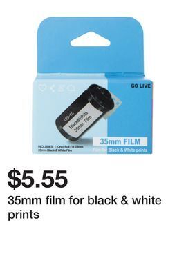 Five Below 35mm film for black & white prints offer